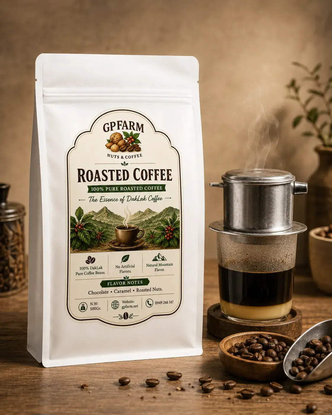 Cafe Tự Nhiên 80% Robusta 20% Arabica
